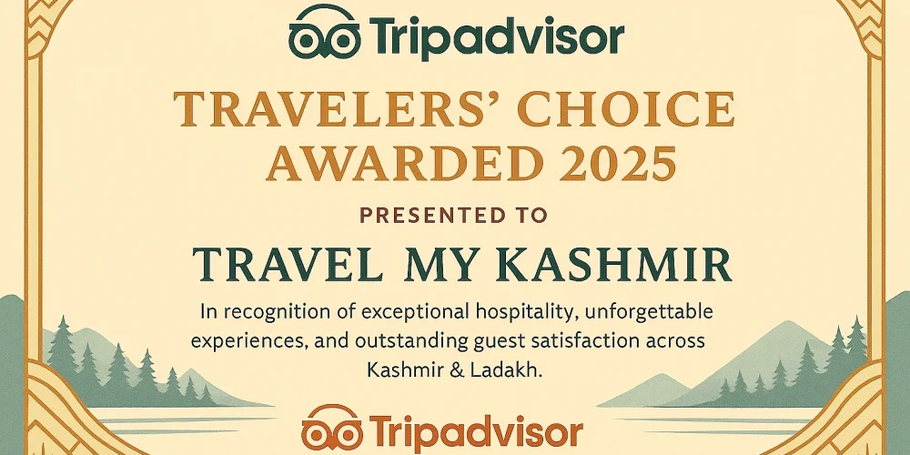 TravelMyKashmir Receives 2025 Travelers’ Choice Award from TripAdvisor